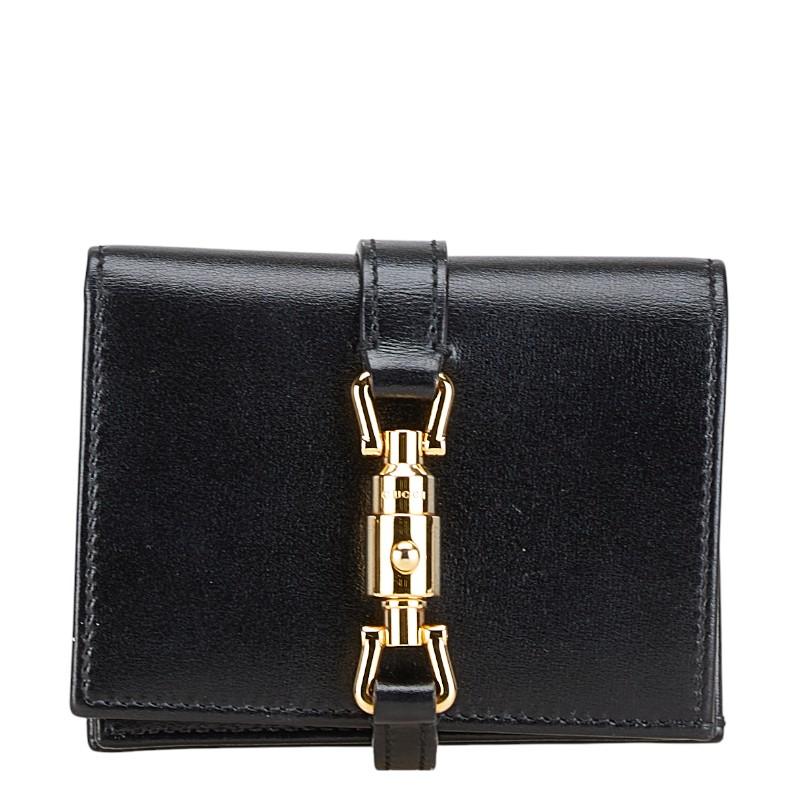 ✨未使用展示品✨　GUCCI ミニ財布　ジャッキー　ホースビット　二つ折り　黒色 ✨未使用展示品・箱付き✨ GUCCI ミニ財布 ジャッキー ホースビット