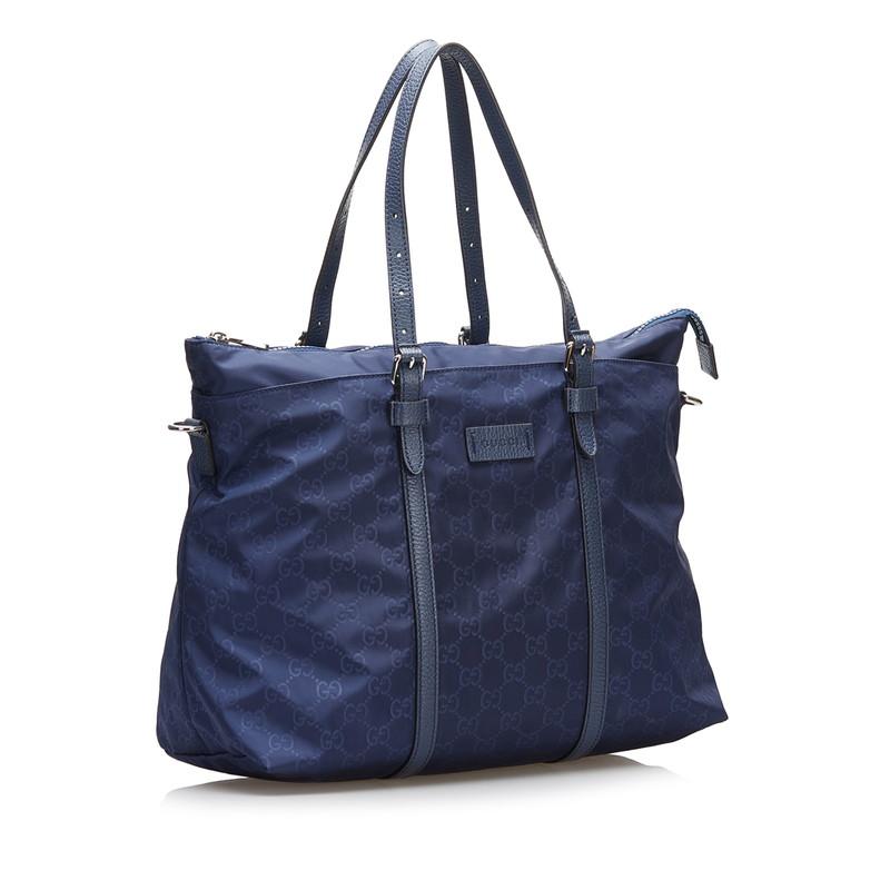 グッチ GUCCI GG柄 ショルダーバッグ バッグ ナイロン レザー レディース ネイビー系 510339 【中古】 中古・古着通販】GUCCI (グッチ) GGロゴナイロンショルダーバッグ