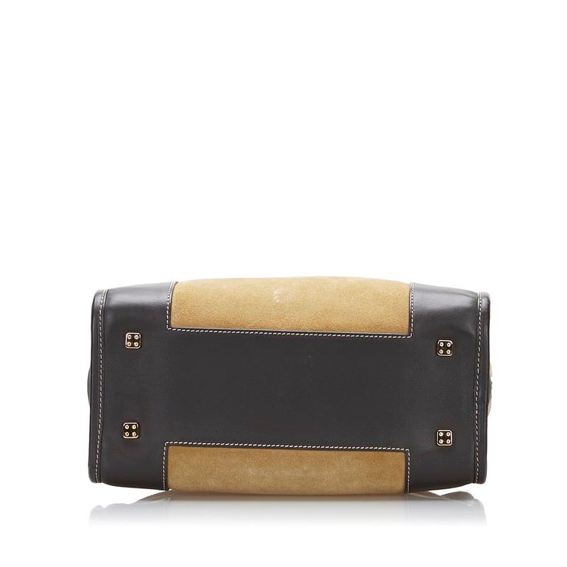 LOEWE ロエベ アマソナ 28 ハンドバッグ ブラウン ゴールド スエード LOEWE（ロエベ） アマソナ28 アナグラム ハンドバッグ ミニボストン