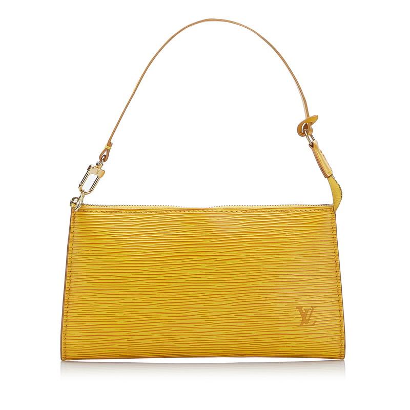 美品 ヴィトン アクセソワール ポーチ エピ 黄 イエロー M52959-