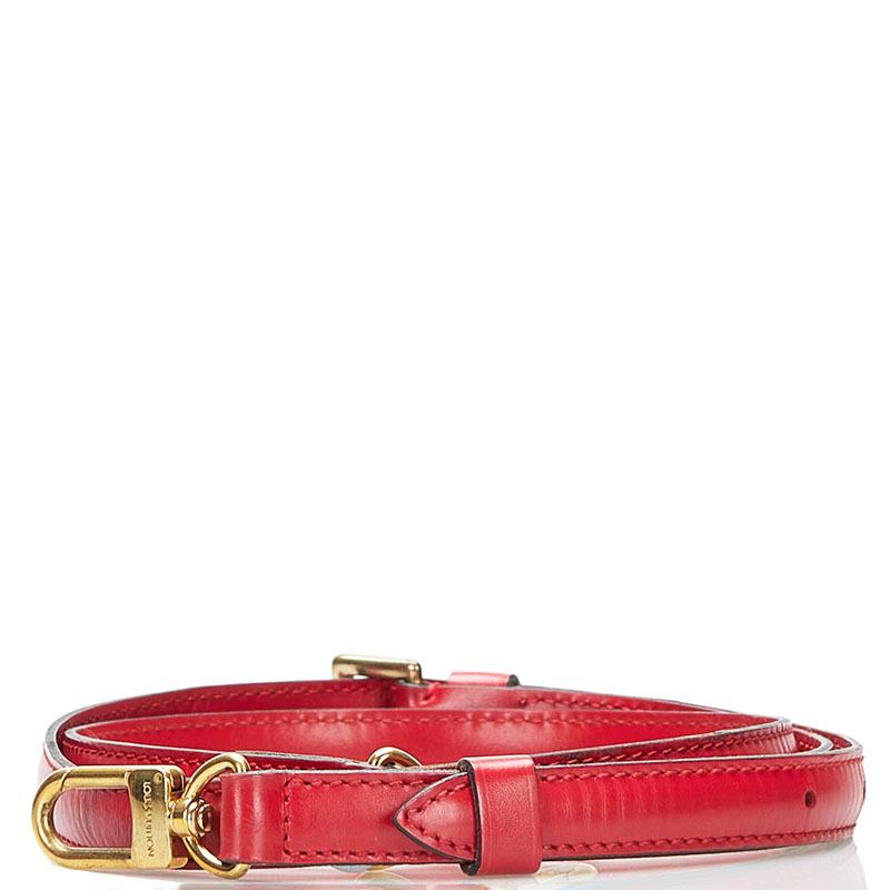 美品 ルイヴィトン ショルダーストラップ ベルト 肩紐 エピ レザー 赤茶 本革 美品 ルイヴィトン ショルダーストラップ ベルト 肩紐 エピ レザー 赤