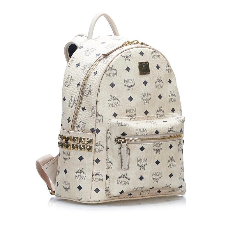 【MCM】ヴィセトスロゴグラムスタッズリュック ベージュ MCM（エムシーエム） エム シー エム ヴィセトス ロゴグラム スタッズ