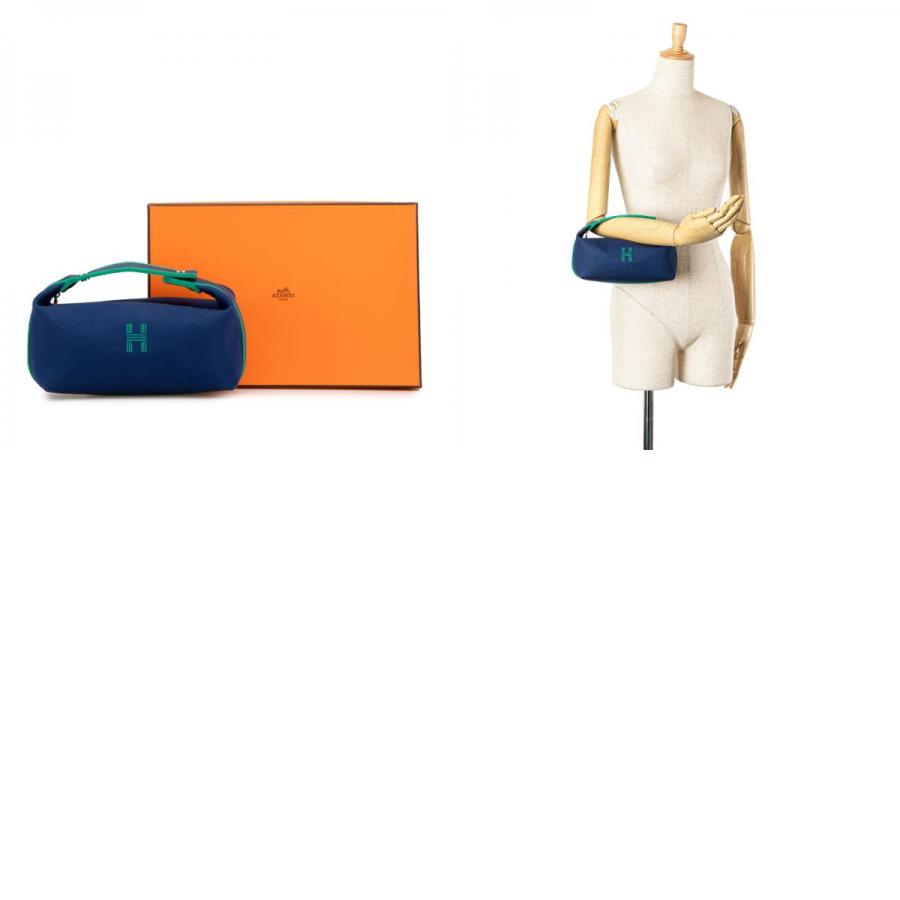 エルメス ブリッドアブラックPM ポーチ ハンドバッグ ネイビー