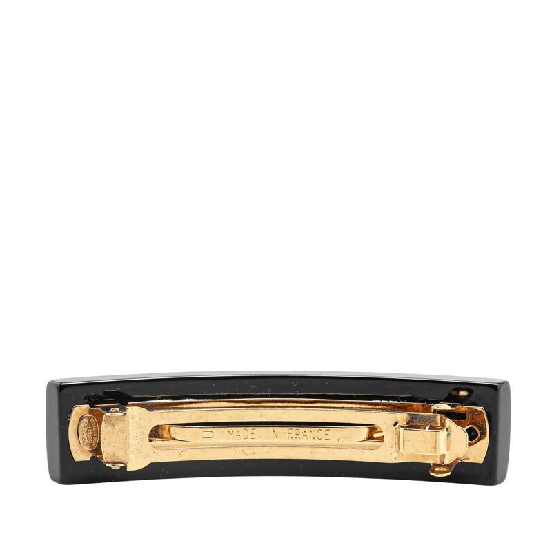 CHANEL シャネル クローバー ツリー モチーフ バレッタ ブラック 