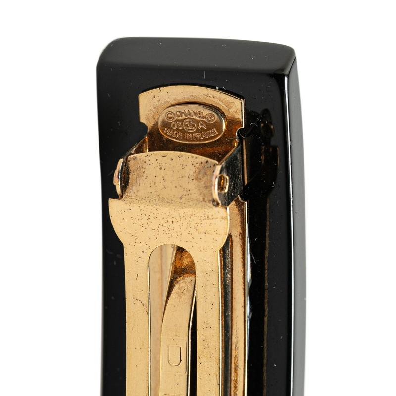 CHANEL シャネル クローバー ツリー モチーフ バレッタ ブラック 