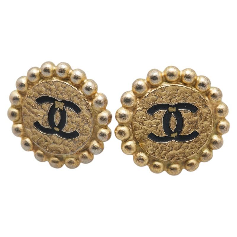 CHANEL シャネル ヴィンテージ ココマーク ラウンド ボール イヤリング  