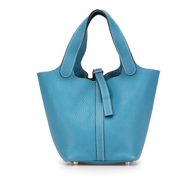 HERMES エルメス ピコタンPM ハンドバッグ ブルージーン トゴ HERMES エルメス ピコタンPM ハンドバッグ ブルージーン トゴ