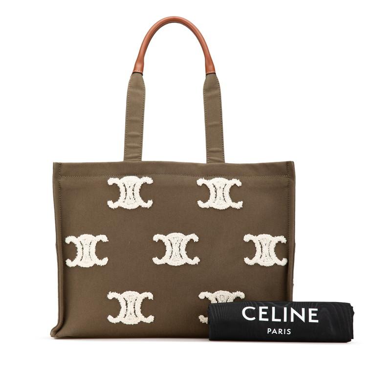 CELINE セリーヌ トリオンフ ハンドバッグ トートバッグ カーキ CELINE セリーヌ トリオンフ ハンドバッグ トートバッグ カーキ