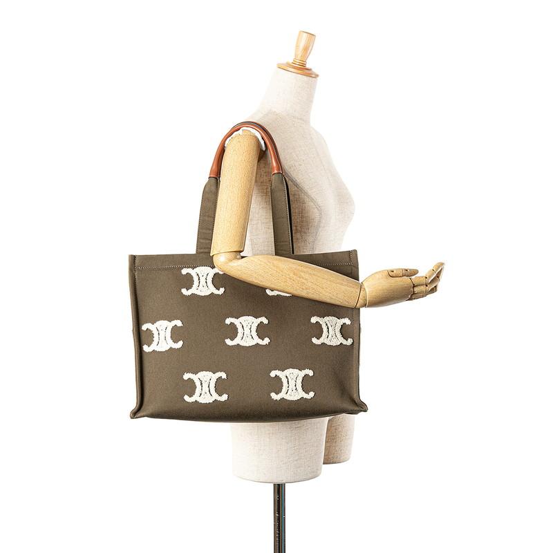 CELINE セリーヌ トリオンフ ハンドバッグ トートバッグ カーキ CELINE セリーヌ トリオンフ ハンドバッグ トートバッグ カーキ