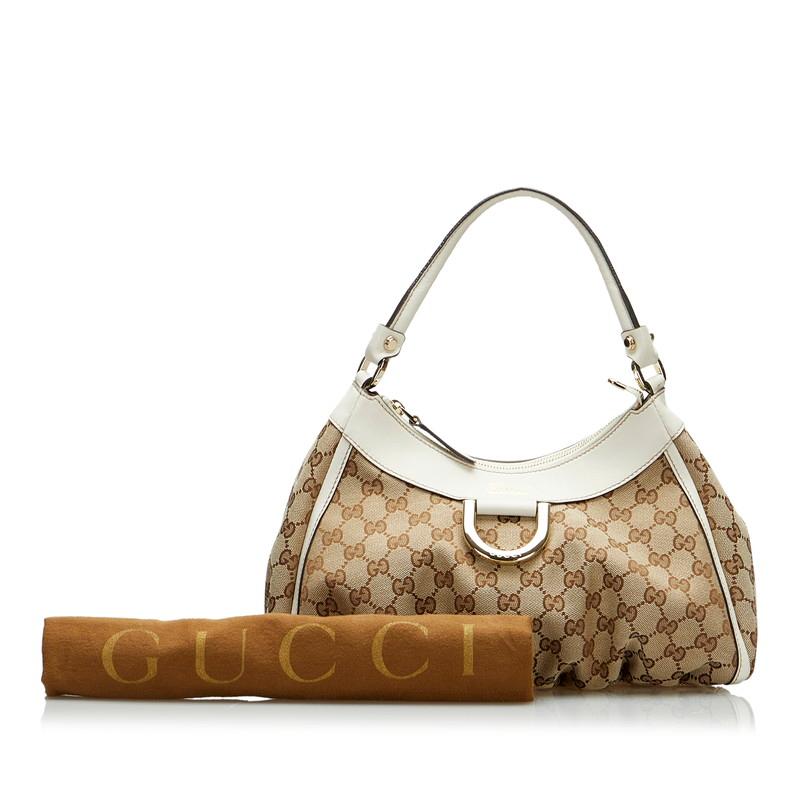 GUCCI グッチ GGキャンバス アビー 190525 ホワイトレザー