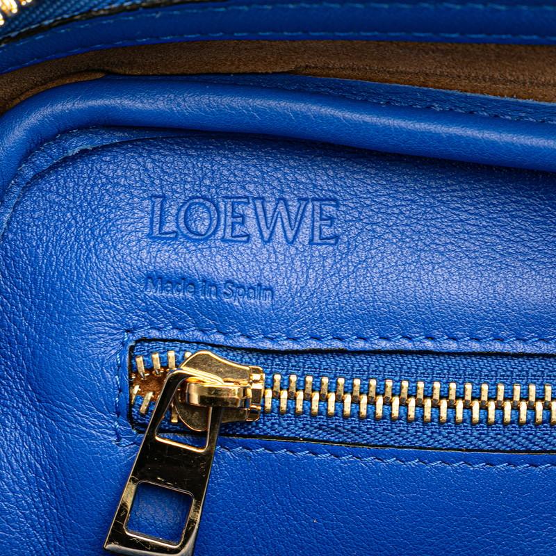 ロエベ アナグラム アマソナ75 ハンドバッグ ショルダーバッグ 2WAY ブルー レザー レディース LOEWE 【中古】 LOEWE（ロエベ） アナグラム アマソナ75 ハンドバッグ ショルダー