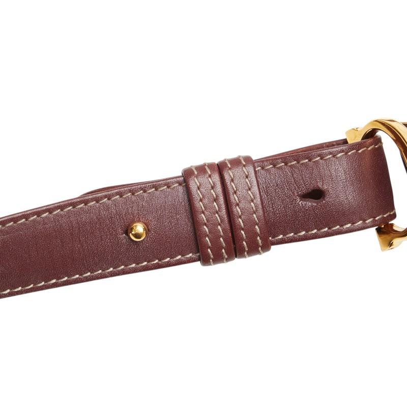 未使用 Cartier カルティエ マストライン ベルト レザー ワインレッド Cartier カルティエ マストライン ショルダーバッグ ワイン