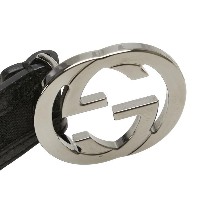 GUCCI（グッチ） GGキャンバス インターロッキングG ベルト 80.32