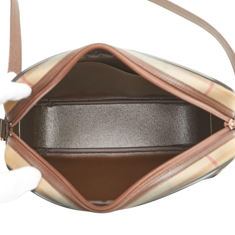 バーバリー チェック ショルダーバッグ カーキ ブラウン キャンバス  