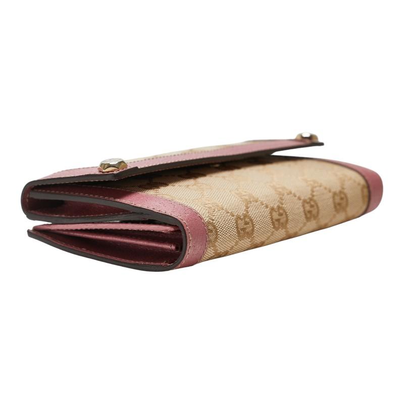 GUCCI（グッチ） GGキャンバス 長財布 153211 ベージュ ピンク