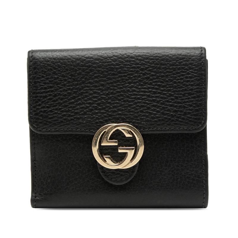 GUCCI（グッチ） インターロッキングG 二つ折り財布 615525 ブラック