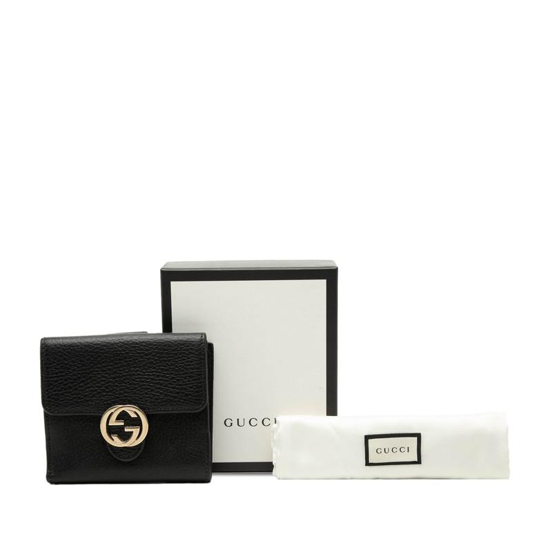 GUCCI（グッチ） インターロッキングG 二つ折り財布 615525 ブラック
