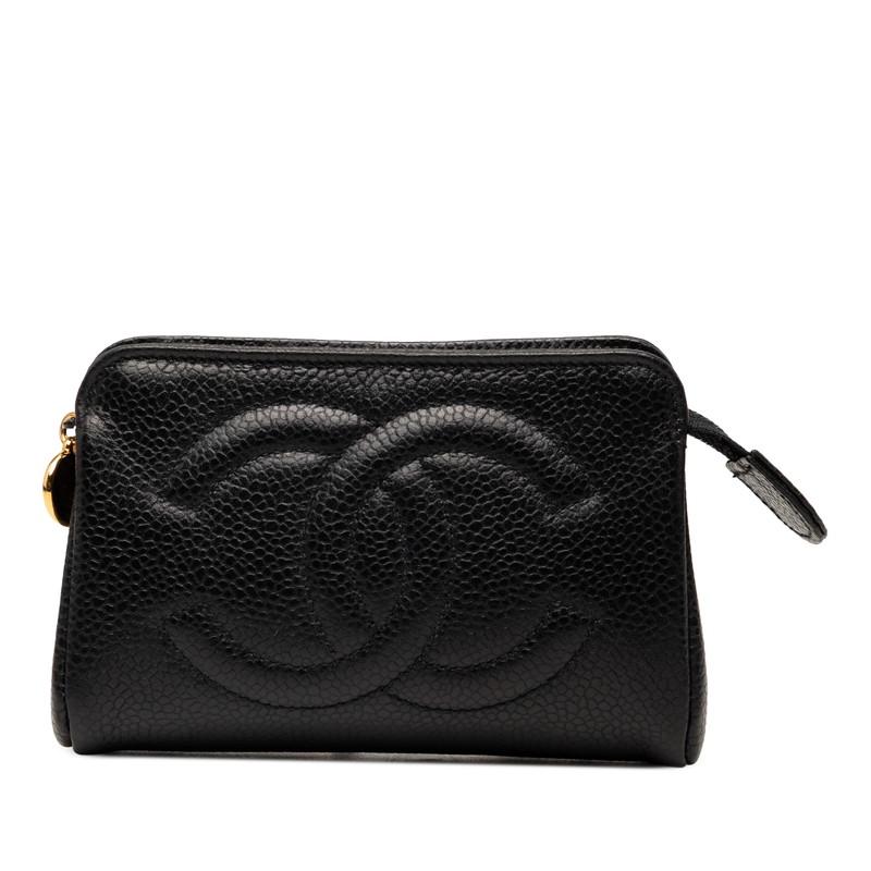 CHANEL シャネル　キャビアスキン　ケース　ポーチ ココマーク 黒 CHANEL（シャネル） ココマーク ポーチ ブラック キャビアスキン