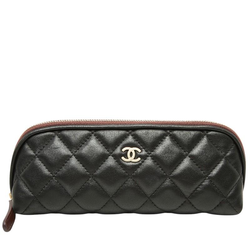 CHANEL（シャネル） マトラッセ ココマーク コスメ ポーチ ブラック 