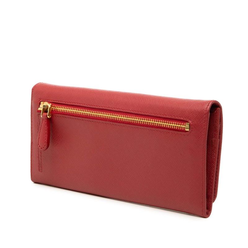 PRADA（プラダ） ロゴ 長財布 1M1132 レッド サフィアーノレザー 