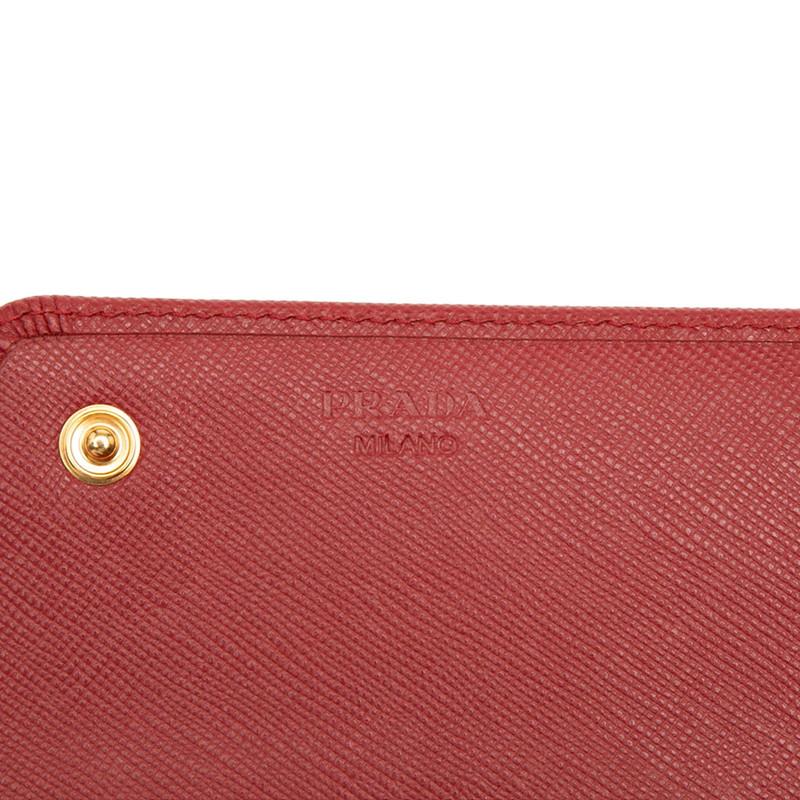 PRADA（プラダ） ロゴ 長財布 1M1132 レッド サフィアーノレザー 