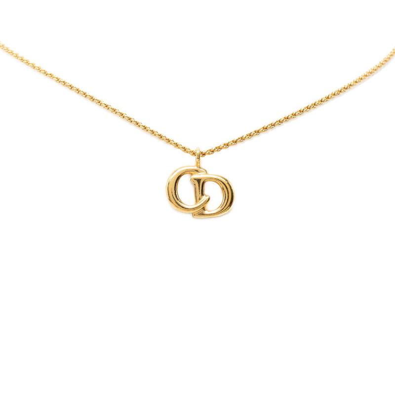 Dior ペンダントネックレス 金メッキ ディオール CDロゴ ペンダント ネックレス ゴールド メッキ レディース