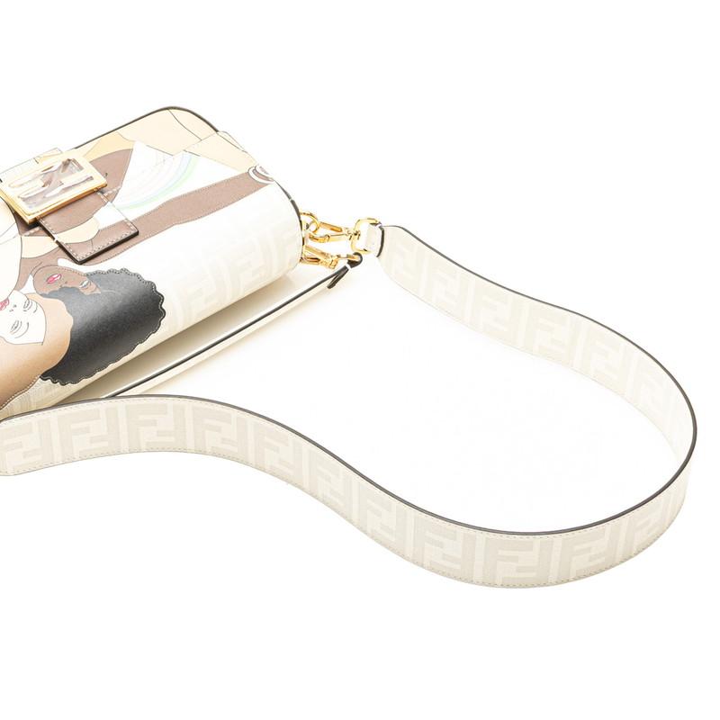 フェンディ ズッカ マンマバケット ハンドバッグ ショルダーバッグ 2WAY 8BR600 ホワイト グレー マルチカラー PVC FENDI 【中古】 FENDI（フェンディ） ズッカ マンマバケット ハンドバッグ ショルダー