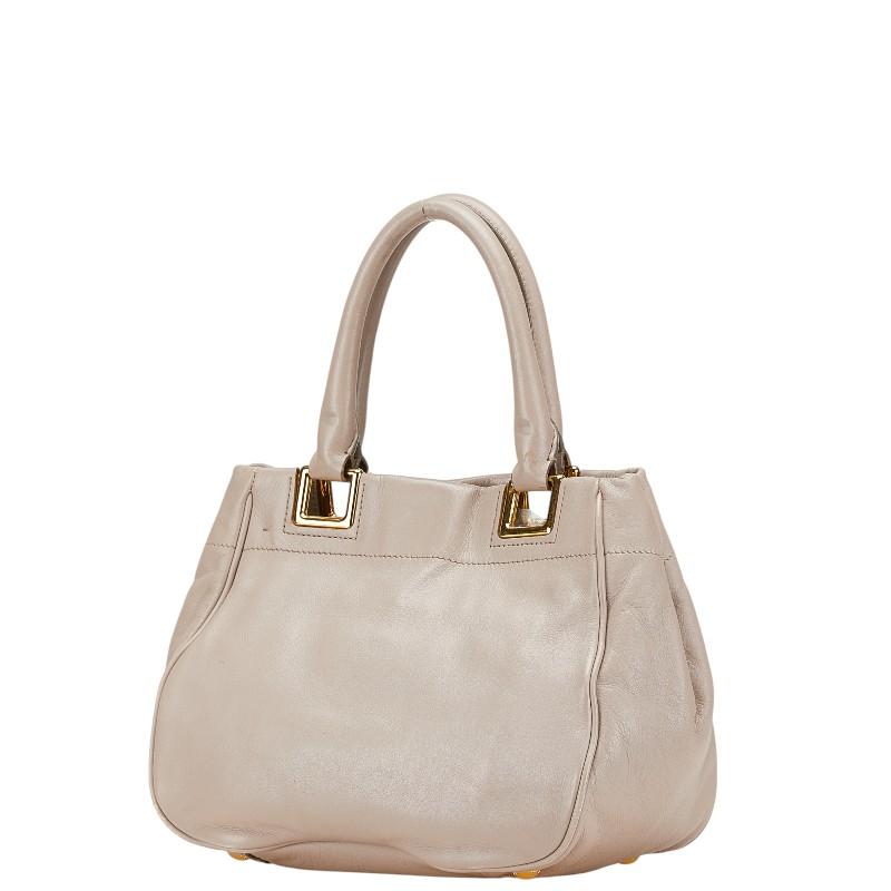 PRADA ベージュ レザー ハンドバッグ リボン 白タグあり PRADA（プラダ） リボン ハンドバッグ ショルダーバッグ 2WAY ベージュ