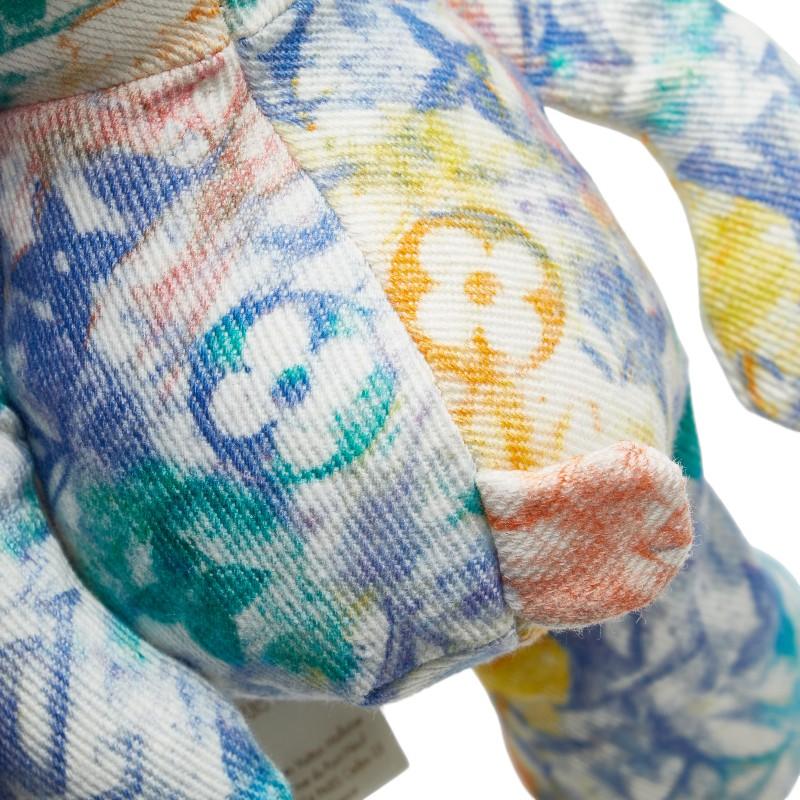 ルイ ヴィトン ドゥドゥ ルイ テディベア ぬいぐるみ GI0502 ホワイト マルチカラー オーガニックコットン LOUIS VUITTON 【中古】の画像