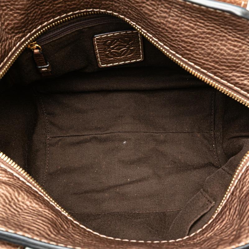 ロエベ ニューロードライン ハンドバッグ ベージュ ブラウン キャンバス レザー レディース LOEWE 【中古】_7