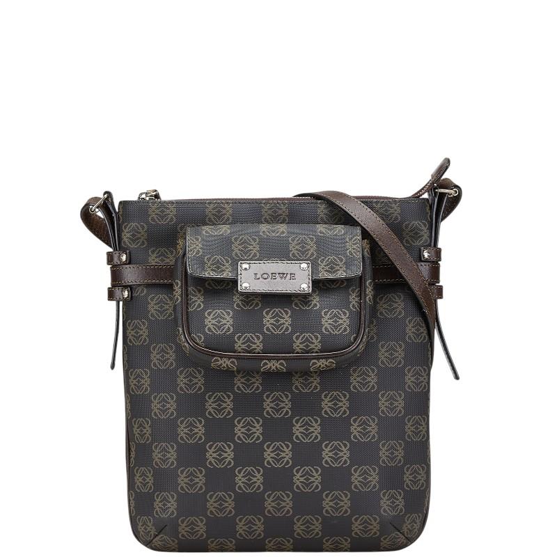 【再値下げ】 美品 LOEWE ロエベ アナグラム ショルダー レザー LOEWE（ロエベ） アナグラム 斜め掛け ショルダーバッグ ブラック