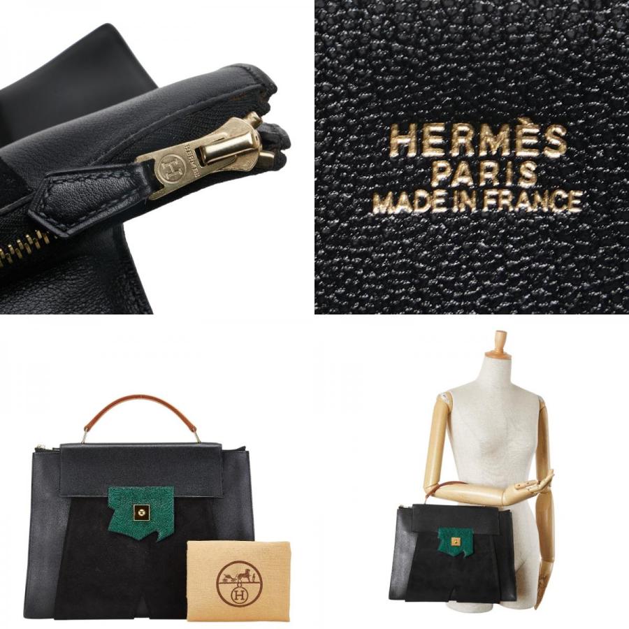 HERMES（エルメス） プレジデント トートバッグ ブラック グリーン