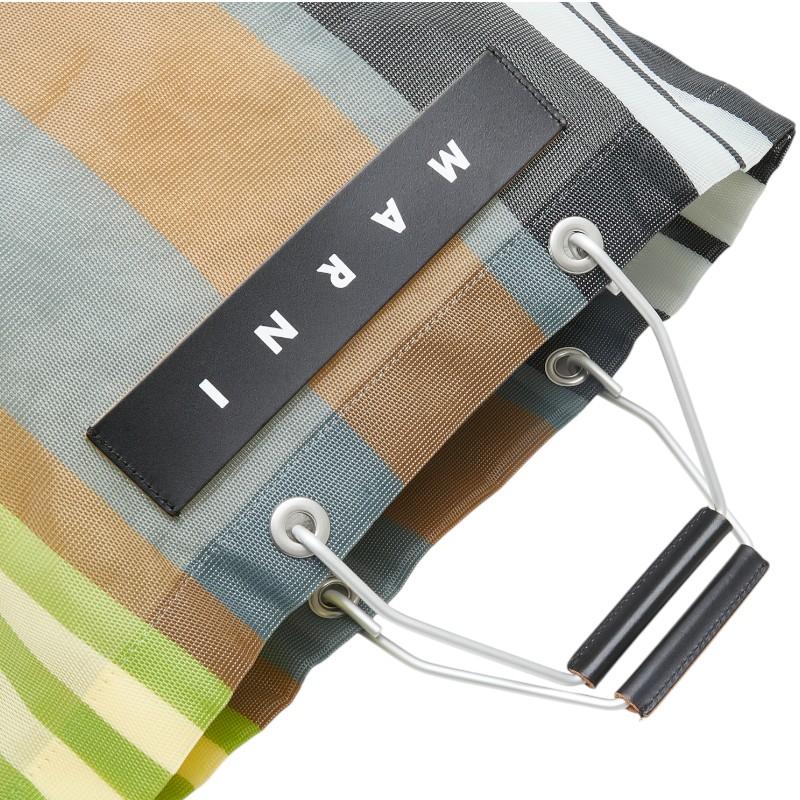 MARNI マルニ マーケット フラワーカフェ ストライプ トートバッグ  