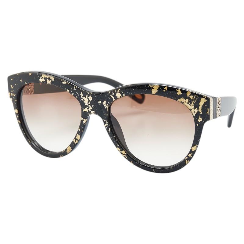 ロエベ アナグラム サングラス SLW849 ブラック ゴールド プラスチック レディース LOEWE 【中古】 LOEWE（ロエベ） アナグラム サングラス SLW849 ブラック ゴールド