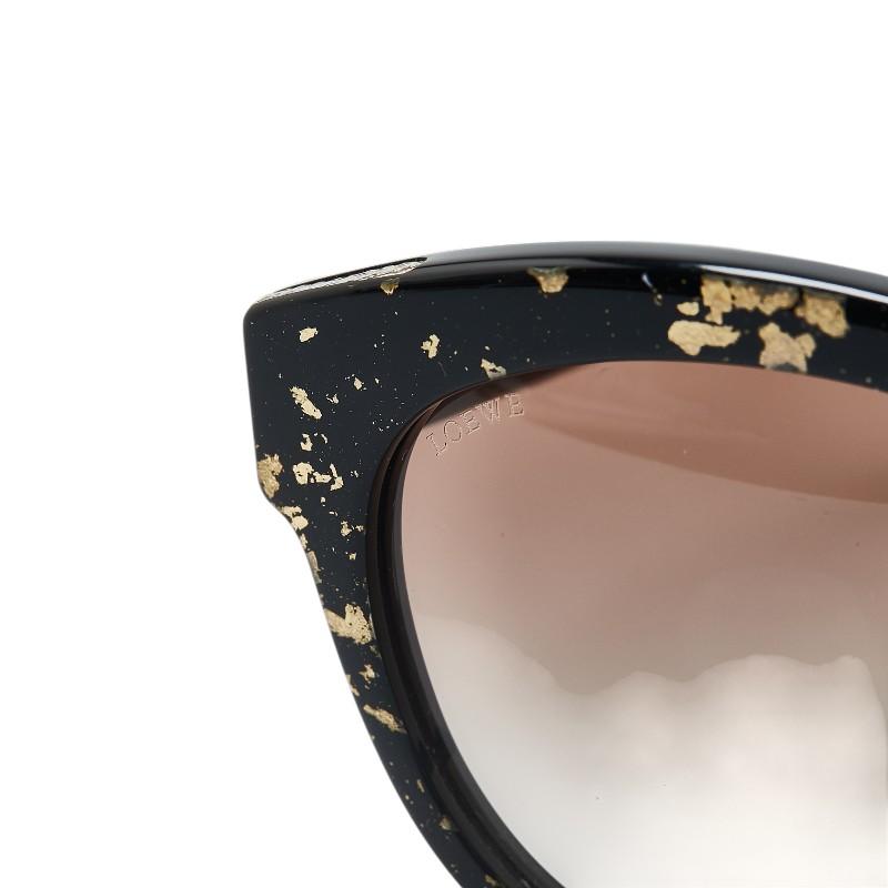 美品✨LOEWE ロエベ サングラス アナグラム ロゴ刻印 レディース 度なし LOEWE（ロエベ） アナグラム サングラス SLW849 ブラック ゴールド
