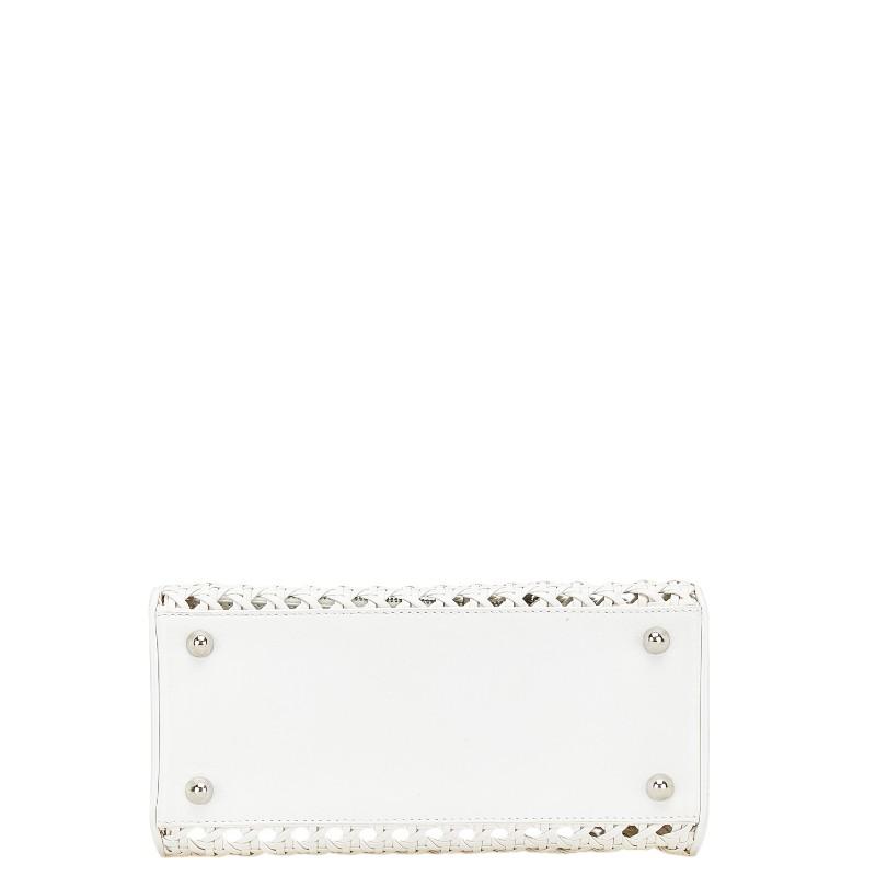 Dior ディオール 編み込み　メッシュ　チェーン　ショルダーバッグ　ホワイト ディオール レディディオール メッシュ 編み込み ハンドバッグ
