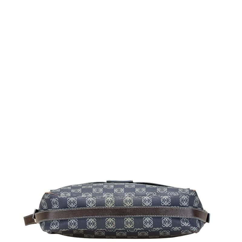 ロエベ アナグラム 斜め掛け ショルダーバッグ メッセンジャーバッグ ネイビー グレー PVC レザー レディース LOEWE 【中古】 LOEWE（ロエベ） アナグラム 斜め掛け ショルダーバッグ