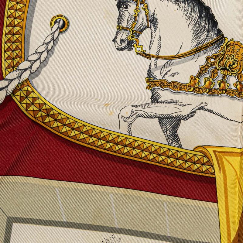 HERMES（エルメス） カレ90 GRAND APPARAT 盛装の馬 スカーフ ワイン