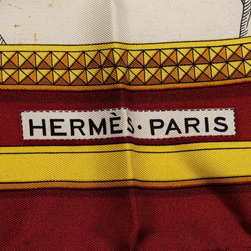 HERMES（エルメス） カレ90 GRAND APPARAT 盛装の馬 スカーフ ワイン