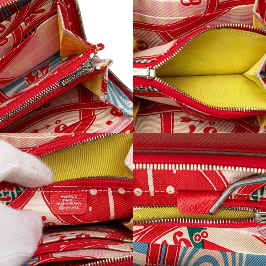 エルメス アザップコンパクト シルクイン シルバー金具 二つ折り財布  