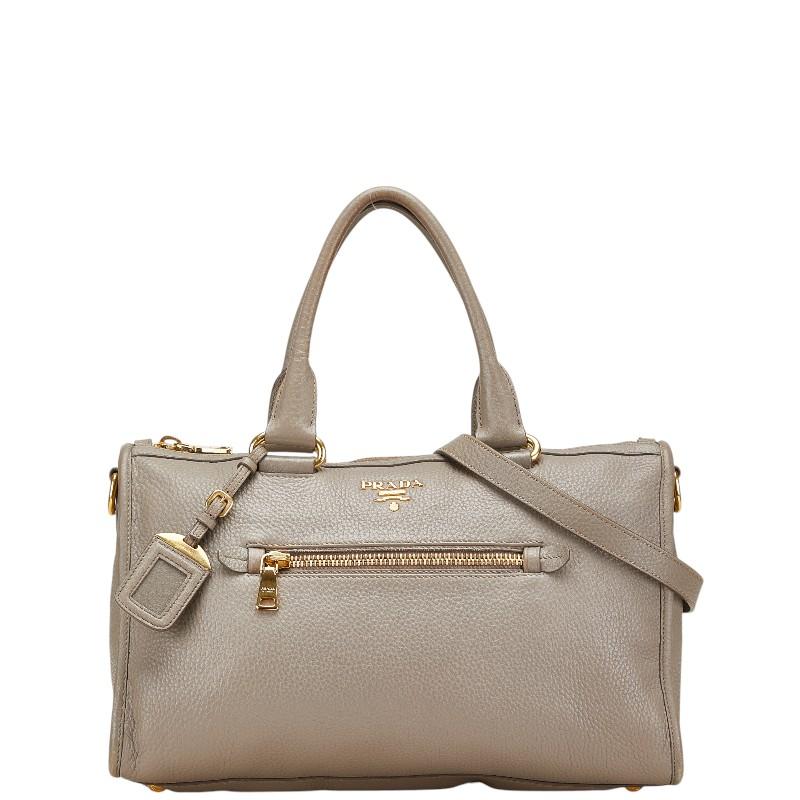 PRADA（プラダ） ハンドバッグ ショルダーバッグ 2WAY グレー レザー