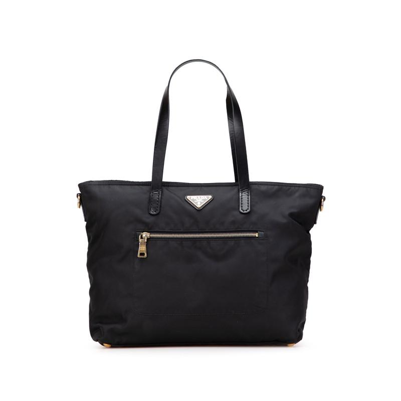 PRADA プラダ 三角ロゴプレート トートバッグ ブラック ナイロン
