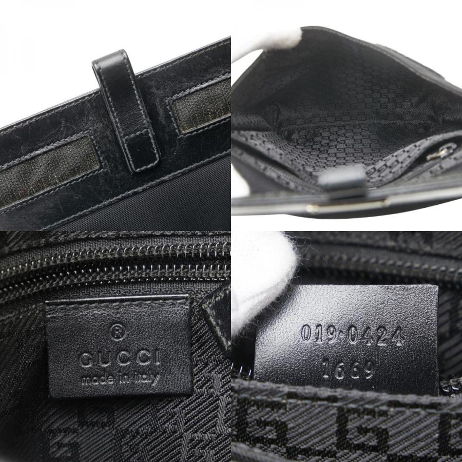 GUCCI グッチ 斜め掛け ショルダーバッグ 019 0424 ブラック レザー  