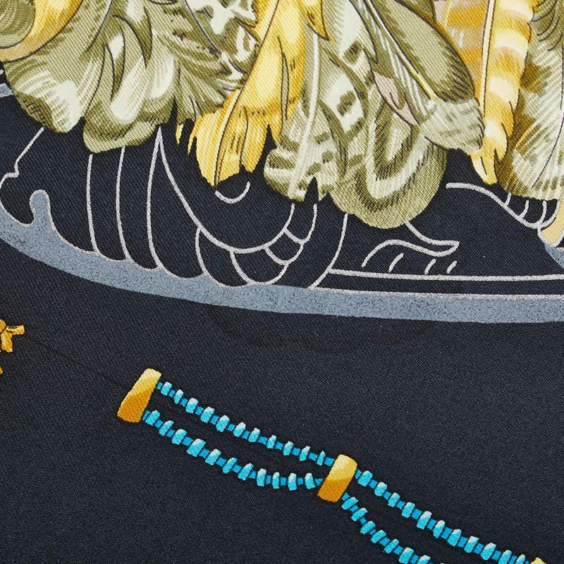 HERMES（エルメス） カレ90 大仏 仏像 カーニバル スカーフ ブラック