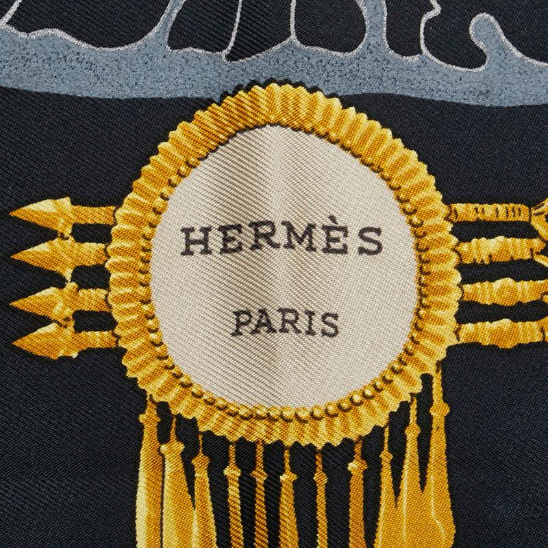 HERMES（エルメス） カレ90 大仏 仏像 カーニバル スカーフ ブラック