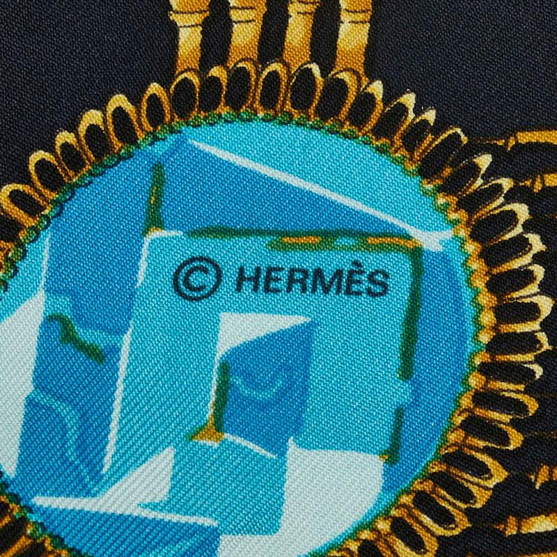 HERMES（エルメス） カレ90 大仏 仏像 カーニバル スカーフ ブラック