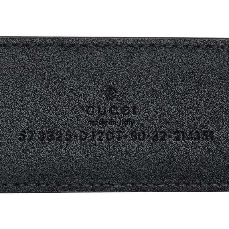 GUCCI ブラック ベルト 80-32 GUCCI（グッチ） ベルト サイズ：80・32 573325 ブラック レザー