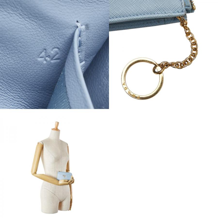PRADA（プラダ） サフィアーノ L字ファスナー コンパクトウォレット 三