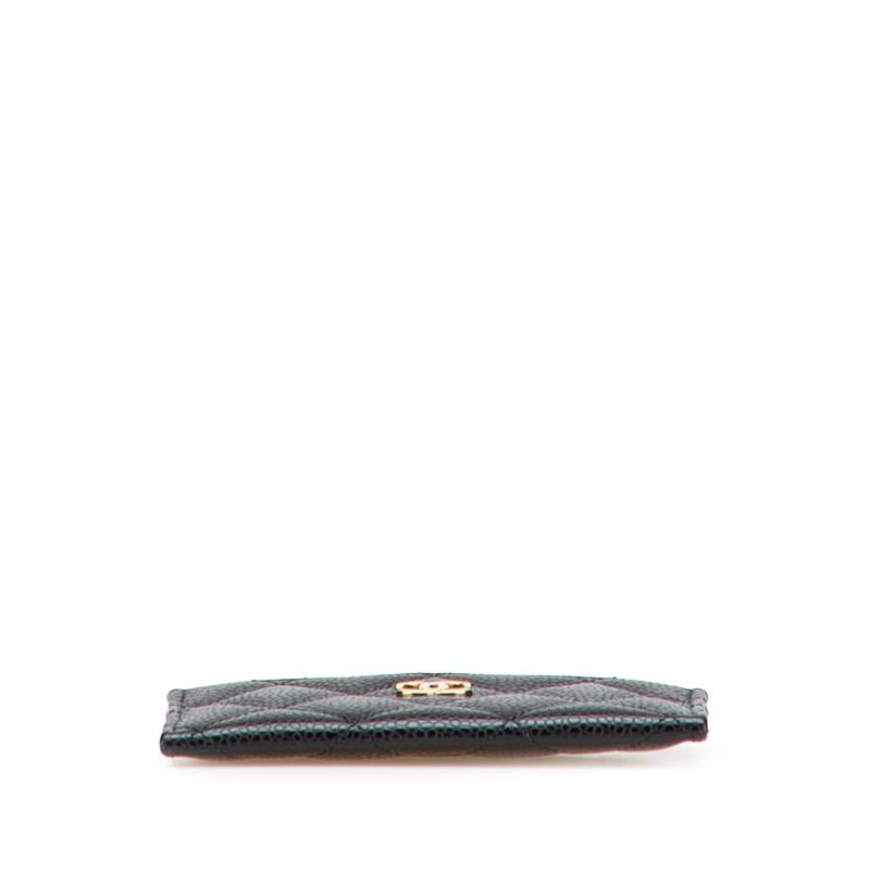 シャネル マトラッセ ココマーク ゴールド金具 クラシック カードケース AP4472 ブラック キャビアスキン レディース CHANEL 【中古】 CHANEL（シャネル） マトラッセ ココマーク ゴールド金具 クラシック