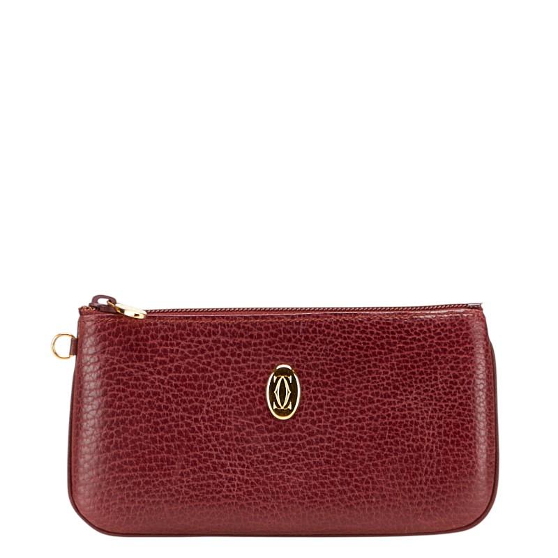 Cartier カルティエ マストライン ポーチ コインケース ワインレッド  
